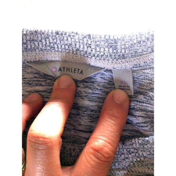 ATHLETA Gray Heather Sweatshirt Side Zip Long Sleeve Athletic Casual Comfortable - Picture 3 of 8
